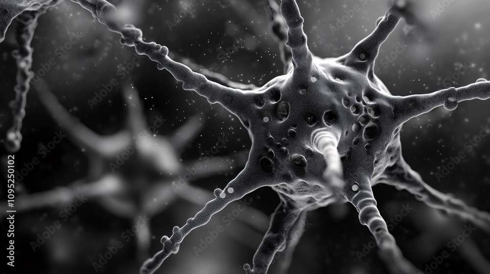 Aufkleber Neuron transmitting signals in the nervous system