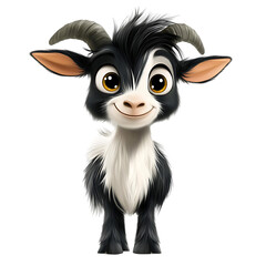 Obraz premium cute happy cartoon goat isolated transparent background