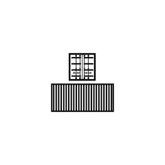 Container vector icon, Warehouse vector icon. Seaport silhouette icon vector