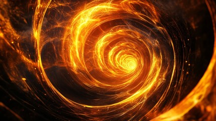 Obraz premium Illuminated Energy Helix - Abstract 3D Concept in Dark Space