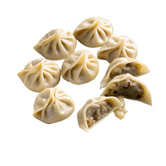 dumplings on a white background