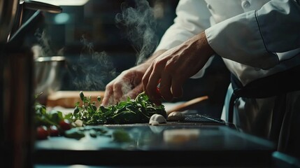 Cooking fresh ingredients modern kitchen culinary art indoor space close-up view healthy lifestyle