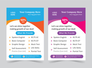 Corporate business flyer including marketing services & business leaflets presentation pamphlet