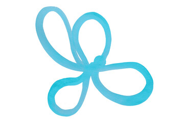 Isolated Light blue watercolor background Artistic hand paint  on transparent background