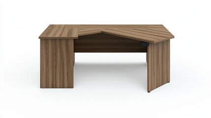 Modern wooden office desk with l-shaped design for workspace efficiency