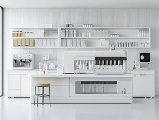 Automated hospital lab analyzing test samples, improving diagnostic speed and efficiency