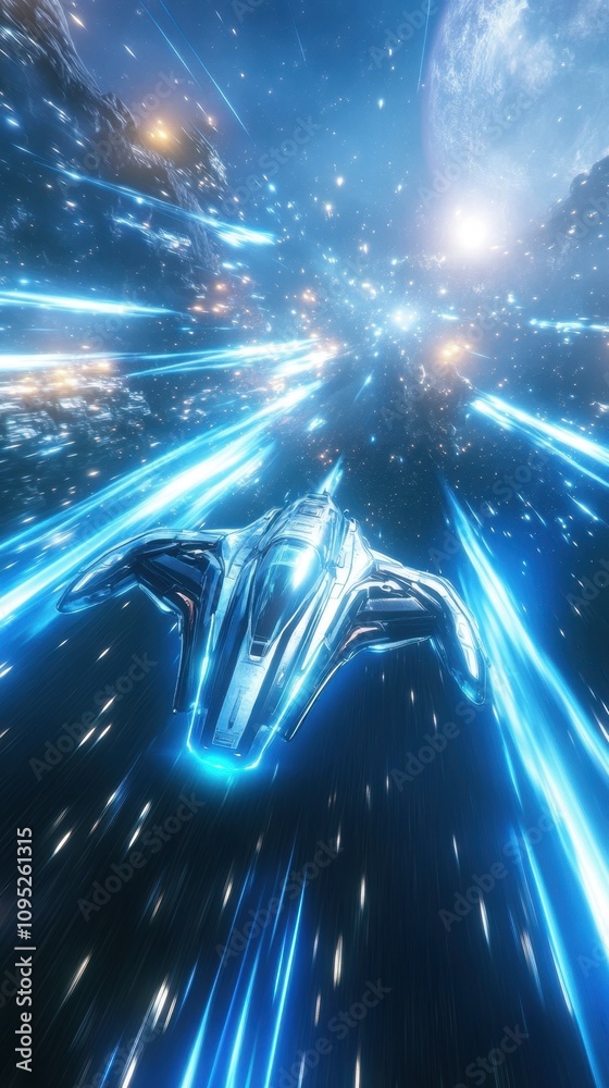 Poster Exciting Space Strategy Unfold With Dynamic Action and Sharp Focus in a Futuristic Setting