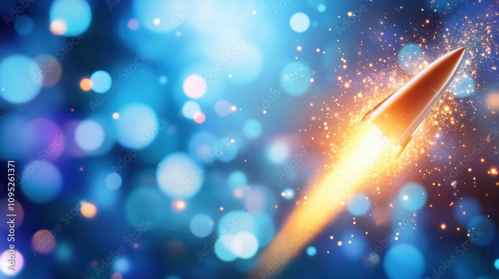 Poster experience thrilling space exploration with dynamic rocket launch and vibrant cosmic backdrop