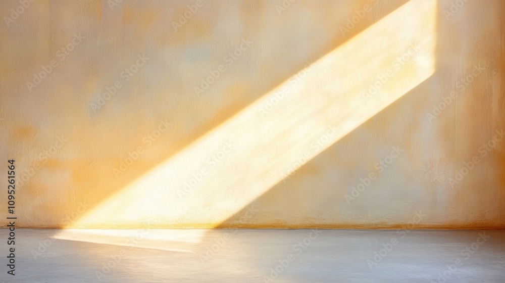 Aufkleber light spills across a warm wall creating a contrast between shadow and illumination in a serene spac
