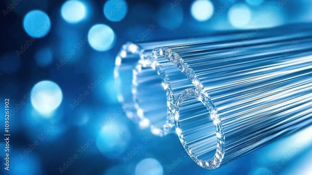 Poster glowing data cables illuminate the digital landscape with vibrant energy and sharp focus
