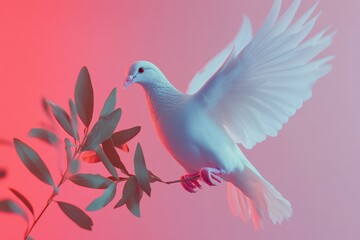 Obraz premium Peaceful Dove in Vibrant Colors