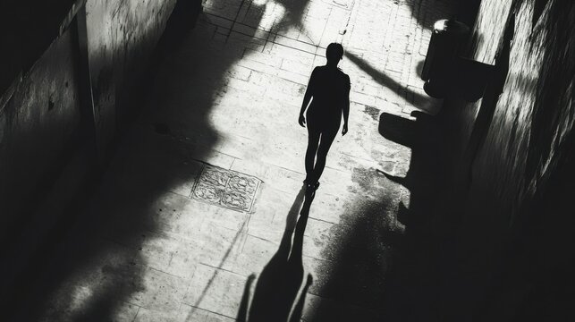 Human trafficking in urban environments, Symbolizing the hidden exploitation in city streets, photography style