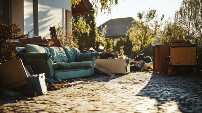 Discarded Furniture, Household Rubbish, Outdoor Junk Pile