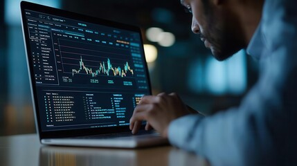 Fototapeta premium Financial advisor using a digital platform to show sector performance in an equity fund, client guidance, diversified growth