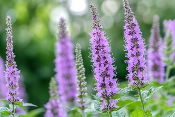 Obraz premium Blazing Purple Flowers in Nature's Embrace