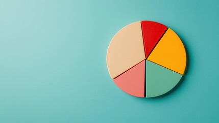 Fototapeta premium Digital pie chart of equity fund allocation with growth sectors visualized, balanced strategy, financial planning