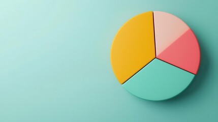 Fototapeta premium 3D pie chart visualizing equity fund allocation across different growth sectors, sector diversification, investment strategy