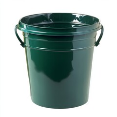 green clean vibrant rubbish can isolated on white