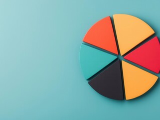 Fototapeta premium Digital pie chart with growth sectors in an equity fund, visualizing diversified strategy, balanced investment