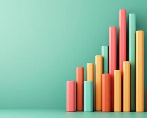 3D graph showing sector performance in a growthfocused equity fund, diversified portfolio, financial analysis