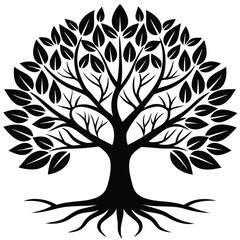 Silhouette vector of tree and root. EPS File