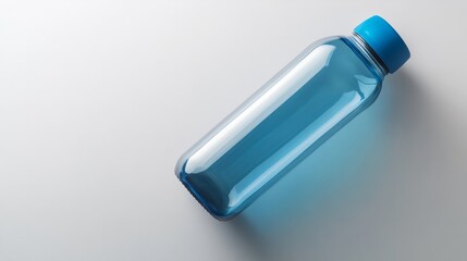 plastic empty bottle against white background