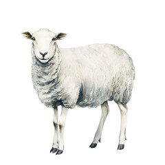 Fototapeta premium Female Dorset Sheep isolated transparent background