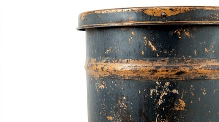 Naklejka premium old grunge trash can isolated on white