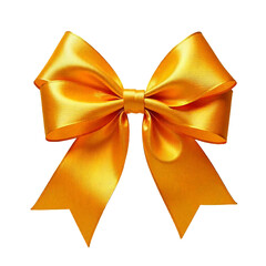 Gold bow and ribbon isolate background