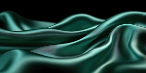 Obraz premium Teal Silk Fabric Draped Softly in Waves