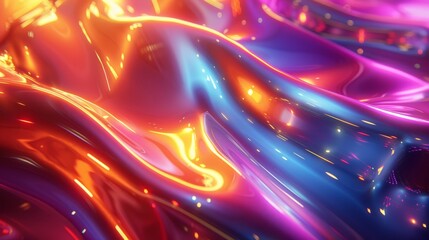 Fototapeta premium Vibrant abstract patterns create a lively visual texture with colorful waves and reflections