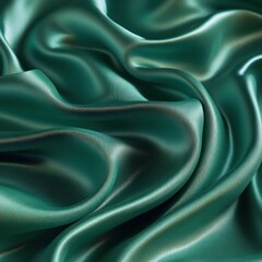 Obraz premium Teal Silk Fabric Draped Softly Showing Texture
