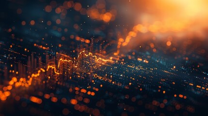 Obraz premium Visualizing financial data trend through vibrant abstract design illustrating market fluctuations and growth