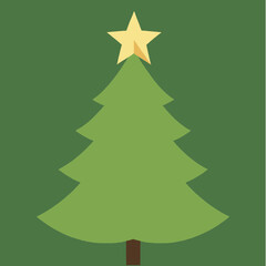 Festive Green Tree Decorated with a Star for Celebrations