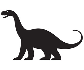 Fototapeta premium Barosaurus Silhouette on White Background, Minimalist Barosaurus Dinosaur Silhouette, Barosaurus Silhouette Sticker Set, Barosaurus Silhouette Logo Design.