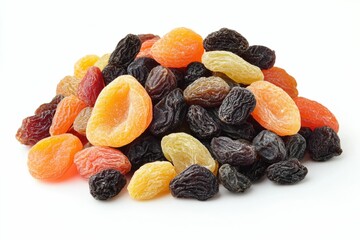 Exquisite Composition of Dried Fruits on White Background