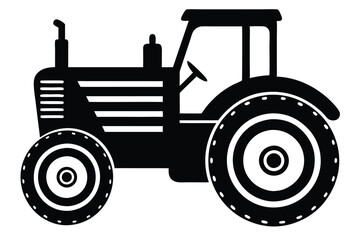 old tractor vector silhouette illustration. EPS File