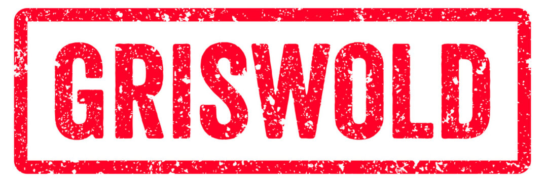 Griswold Stamp Transparent Seal, Red Grunge Griswold Word Rubber Stamp Seal Text Effect