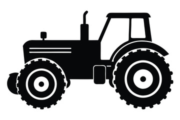 old tractor vector silhouette illustration. EPS File