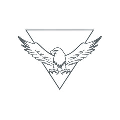 Eagle Mascot Logo silhouette Vector Wings Spread Design