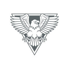 Eagle Mascot Logo silhouette Vector Wings Spread Design