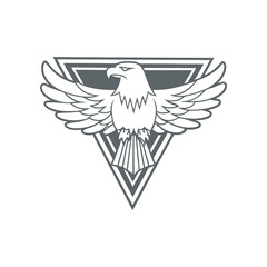 Obraz premium Eagle Mascot Logo silhouette Vector Wings Spread Design