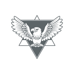 Eagle Mascot Logo silhouette Vector Wings Spread Design