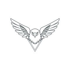 Eagle Mascot Logo silhouette Vector Wings Spread Design