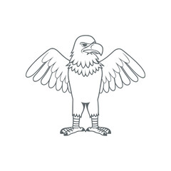 Eagle Mascot Logo silhouette Vector Wings Spread Design