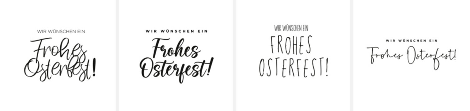 "Wir w&uuml;nschen ein frohes Osterfest!" in Kalligraphie- bzw. Sch&ouml;nschrift; alle Buchstaben einzeln ausw&auml;hlbar	
