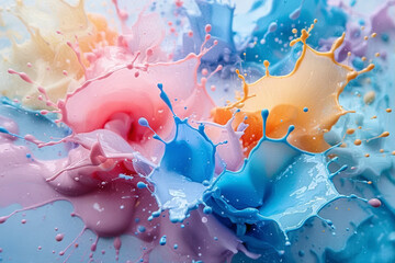 Abstract color splashes in pastel tones HQ