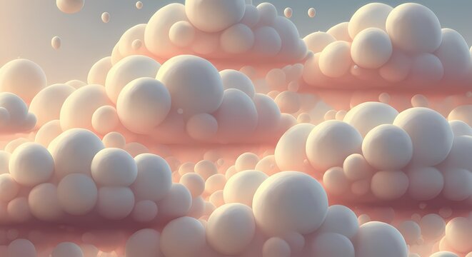 Cloud Cloudscape made from Marshmallows, Sugar Treat Marshmallow Candy Art, Sugary Gelatin Treat