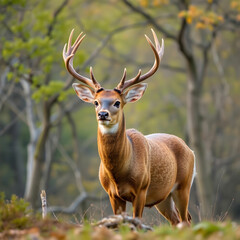 Fototapeta premium Red deer in the nature habitat