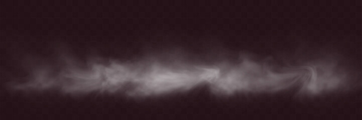 Realistic smoke, vape, fog, smog. Illustration of smoke on a transparent background.	
